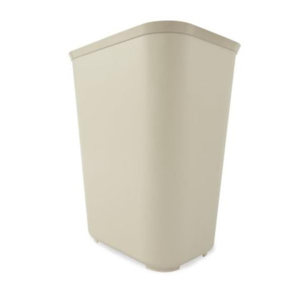 Can Trash Resin/Textured Finish 10gal No Lid Beige Rectangle 4/Case